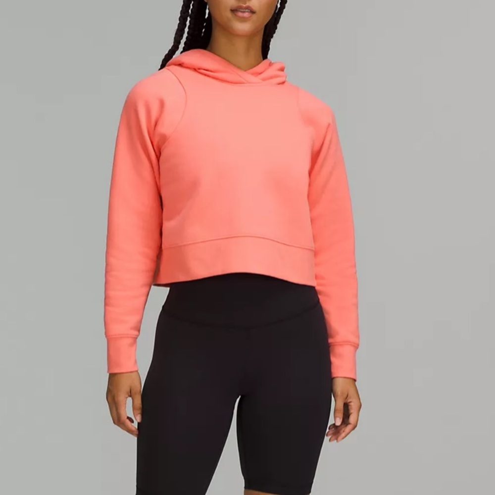 💕LULULEMON LOUNGEFUL CROPPED HOODIE/JACKET-RASPBERRY CREAM-14💕 - Picture 1 of 16